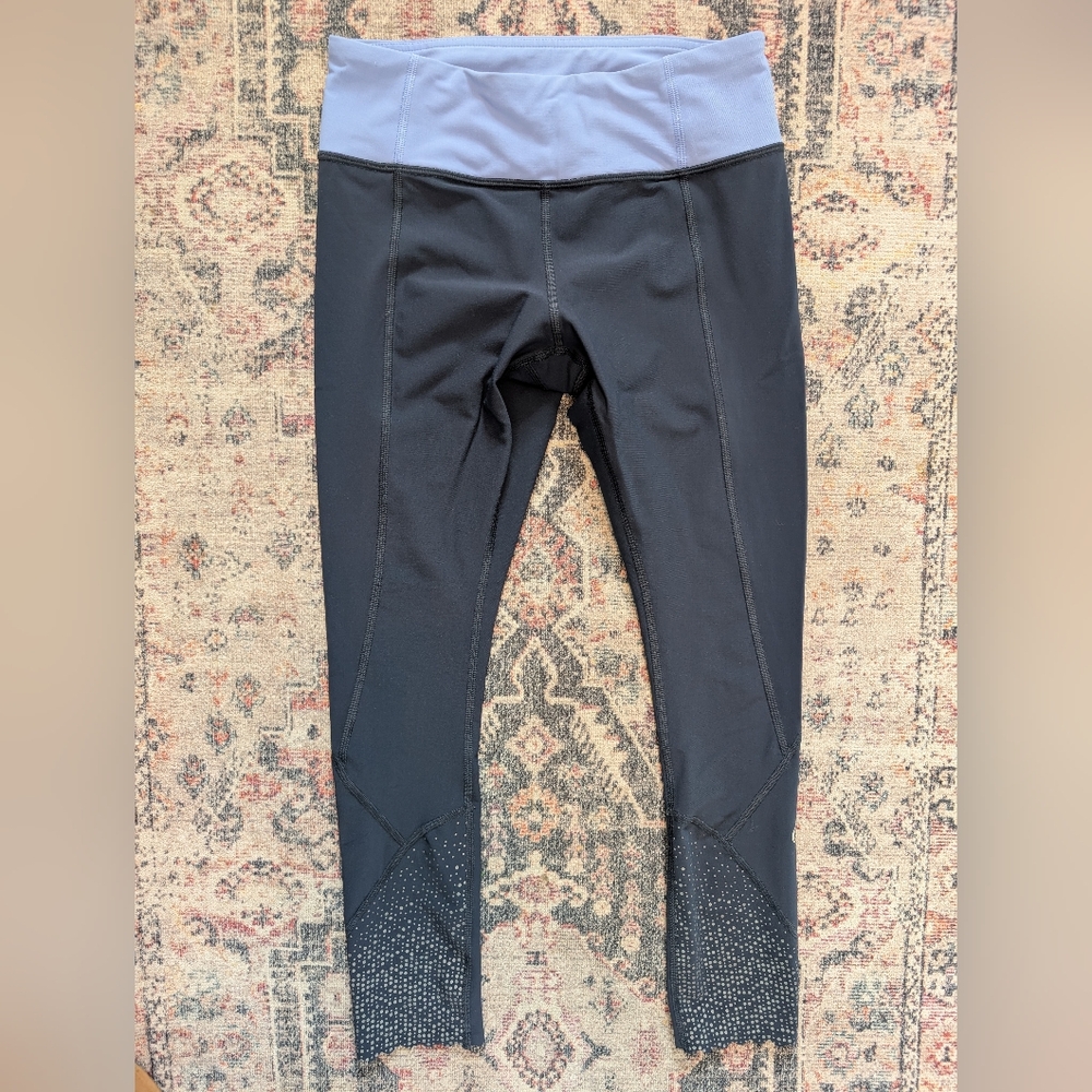 Lululemon Scalloped Leggings | Navy & Periwinkle | Size 6